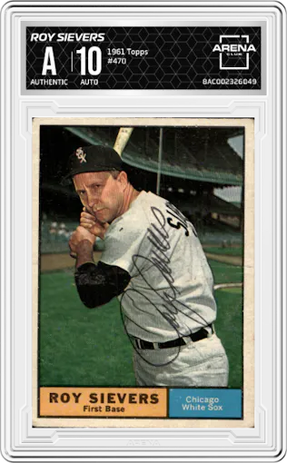 Roy Sievers from the 1961 Topps set graded by Arena Club.