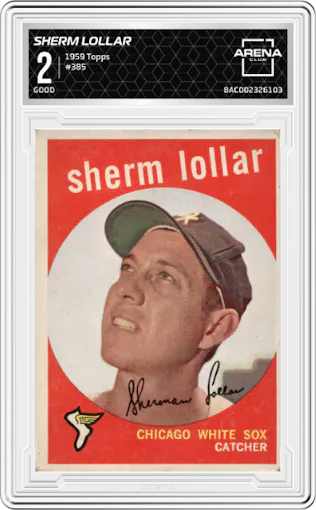 Sherm Lollar from the 1959 Topps set graded by Arena Club and given an overall grade of 2.