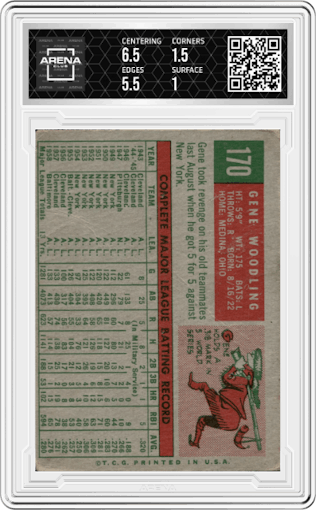 Gene Woodling from the 1959 Topps set graded by Arena Club.