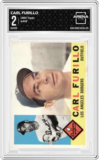 Carl Furillo from the 1960 Topps set graded by Arena Club and given an overall grade of 2.