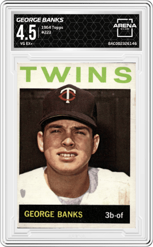 George Banks from the 1964 Topps set graded by Arena Club and given an overall grade of 4.5.