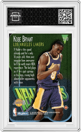 Kobe Bryant from the 1996-97 Skybox Premium set graded by Arena Club.