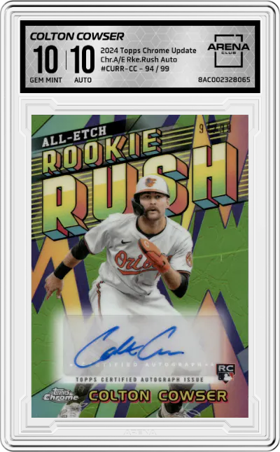 2024 Topps Chrome Update Chr.A/E Rke.Rush Auto Colton Cowser ARENA CLUB 10