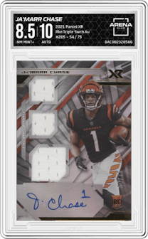 Ja'Marr Chase from the 2021 Panini XR set graded by Arena Club and given an overall grade of 8.5.