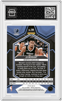 Ja Morant from the 2023-24 Panini Mosaic set featuring a Genesis parallel graded by Arena Club and given an overall grade of 0.