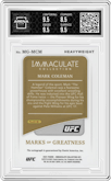 Mark Coleman from the 2021 Panini Immaculate UFC  set graded by Arena Club and given an overall grade of 9.