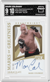 Mark Coleman from the 2021 Panini Immaculate UFC  set graded by Arena Club and given an overall grade of 9.