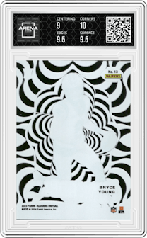Bryce Young from the 2023 Panini Illusions set graded by Arena Club and given an overall grade of 9.5.