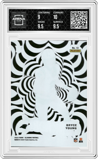 Bryce Young from the 2023 Panini Illusions set graded by Arena Club and given an overall grade of 9.5.