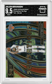 Jalen Brunson from the 2023-24 Panini Select  set featuring a Tie-Dye parallel graded by Arena Club and given an overall grade of 9.5.