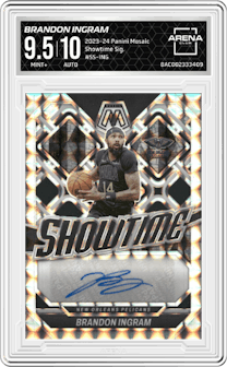 Brandon Ingram from the 2023-24 Panini Mosaic set graded by Arena Club and given an overall grade of 9.5.