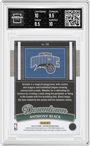 Anthony Black from the 2023-24 Panini One and One set graded by Arena Club and given an overall grade of 9.
