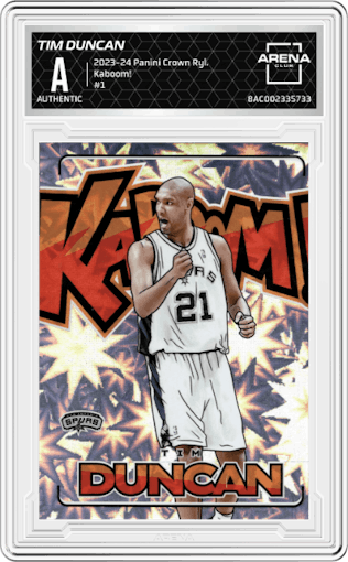Tim Duncan from the 2023-24 Panini Crown Royale  set graded by Arena Club.