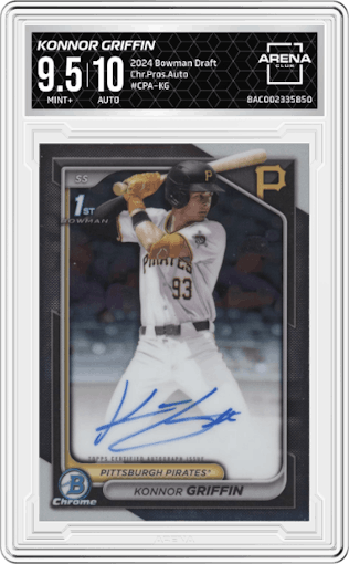 Konnor Griffin from the 2024 Bowman Draft set graded by Arena Club and given an overall grade of 9.5.