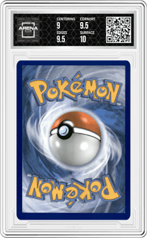 Charizard VMAX from the 2020 Pokemon SWSH set graded by Arena Club and given an overall grade of 9.5.