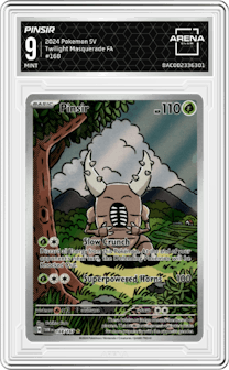 Pinsir from the 2024 Pokemon SV set graded by Arena Club and given an overall grade of 9.