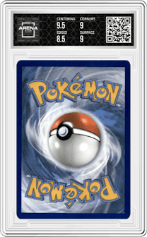 Rayquaza VMAX from the 2021 Pokemon SWSH set graded by Arena Club and given an overall grade of 9.