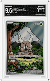 Pinsir from the 2024 Pokemon SV set graded by Arena Club and given an overall grade of 9.5.