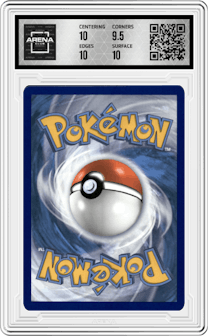 Rayquaza VMAX from the 2021 Pokemon SWSH set graded by Arena Club and given an overall grade of 10.