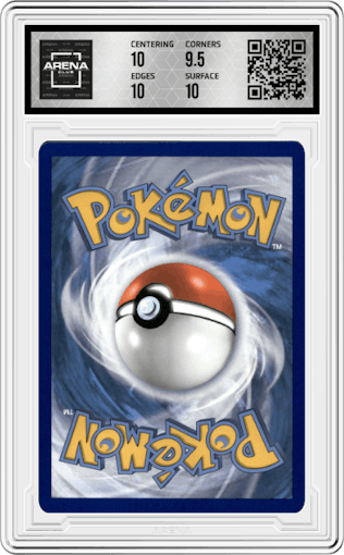 Rayquaza VMAX from the 2021 Pokemon SWSH set graded by Arena Club and given an overall grade of 10.