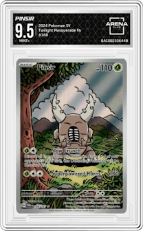 Pinsir from the 2024 Pokemon SV set graded by Arena Club and given an overall grade of 9.5.
