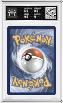 Reshiram/Charizard GX from the 2021 Pokemon S&M set featuring a Reshiram Charizard GX Premium Collection parallel graded by Arena Club and given an overall grade of 7.