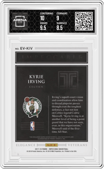 Kyrie Irving from the 2017-18 Panini Impeccable set graded by Arena Club and given an overall grade of 9.