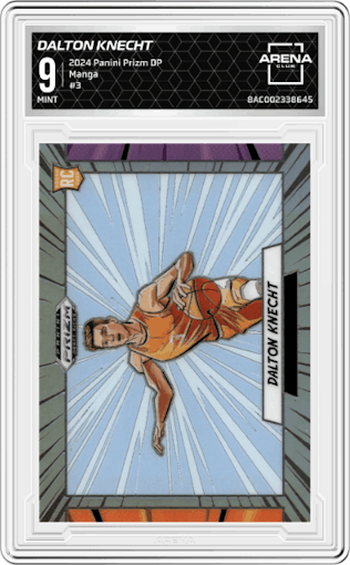 Dalton Knecht from the 2024 Panini Prizm Draft Picks set graded by Arena Club and given an overall grade of 9.