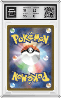 Rayquaza VMAX from the 2022 Pokemon SWSH JPN set graded by Arena Club and given an overall grade of 10.