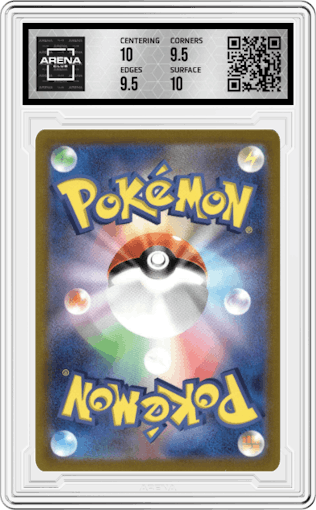 Rayquaza VMAX from the 2022 Pokemon SWSH JPN set graded by Arena Club and given an overall grade of 10.