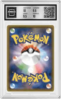 Celebi VMAX from the 2021 Pokemon SWSH JPN set graded by Arena Club and given an overall grade of 10.