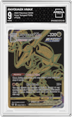 Rayquaza VMAX from the 2022 Pokemon SWSH set graded by Arena Club and given an overall grade of 9.