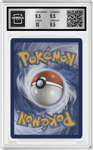 Garchomp C LV. X from the 2021 Pokemon SWSH set featuring a Supreme Victors parallel graded by Arena Club and given an overall grade of 10.