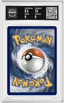 M Rayquaza EX  from the 2015 Pokemon XY set graded by Arena Club and given an overall grade of 8.