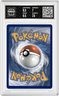 Dedenne GX from the 2020 Pokemon S&M set graded by Arena Club and given an overall grade of 7.5.