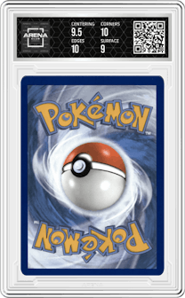 Radiant Charizard from the 2022 Pokemon SWSH set graded by Arena Club and given an overall grade of 9.5.