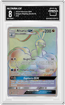 Altaria GX  from the 2018 Pokemon S&M  set graded by Arena Club and given an overall grade of 8.