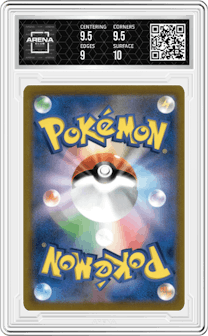 Blaziken VMAX from the 2021 Pokemon SWSH JPN set graded by Arena Club and given an overall grade of 9.5.