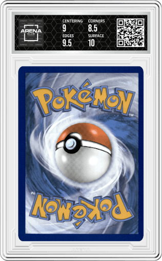 Mew EX from the 2023 Pokemon SV set featuring a Ultra Premium Collection parallel graded by Arena Club and given an overall grade of 9.