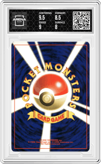 Skarmory from the 2000 Pokemon Neo JPN set graded by Arena Club and given an overall grade of 8.5.