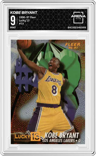 Kobe Bryant from the 1996-97 Fleer set graded by Arena Club and given an overall grade of 9.