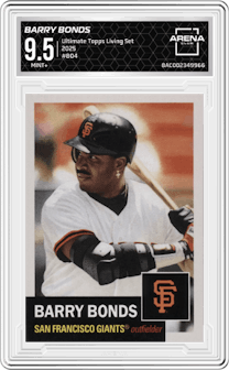 Barry Bonds from the Ultimate Topps Living Set   set graded by Arena Club and given an overall grade of 9.5.