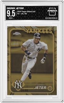Derek Jeter from the 2024 Topps Gilded Collection set graded by Arena Club and given an overall grade of 9.5.