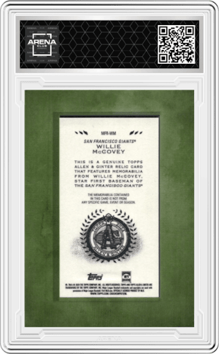Willie McCovey from the 2024 Topps Allen & Ginter set graded by Arena Club.
