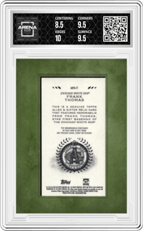 Frank Thomas from the 2024 Topps Allen & Ginter set graded by Arena Club and given an overall grade of 9.