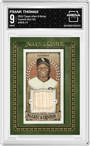 Frank Thomas from the 2024 Topps Allen & Ginter set graded by Arena Club and given an overall grade of 9.
