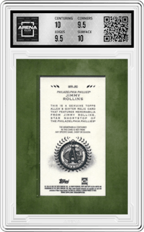 Jimmy Rollins from the 2024 Topps Allen & Ginter set graded by Arena Club and given an overall grade of 10.