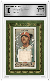 Jimmy Rollins from the 2024 Topps Allen & Ginter set graded by Arena Club and given an overall grade of 10.