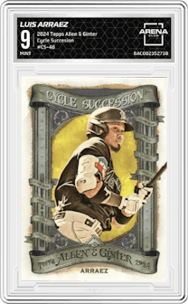 Luis Arraez from the 2024 Topps Allen & Ginter set graded by Arena Club and given an overall grade of 9.