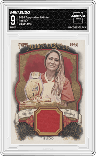Miki Sudo from the 2024 Topps Allen & Ginter set graded by Arena Club and given an overall grade of 9.